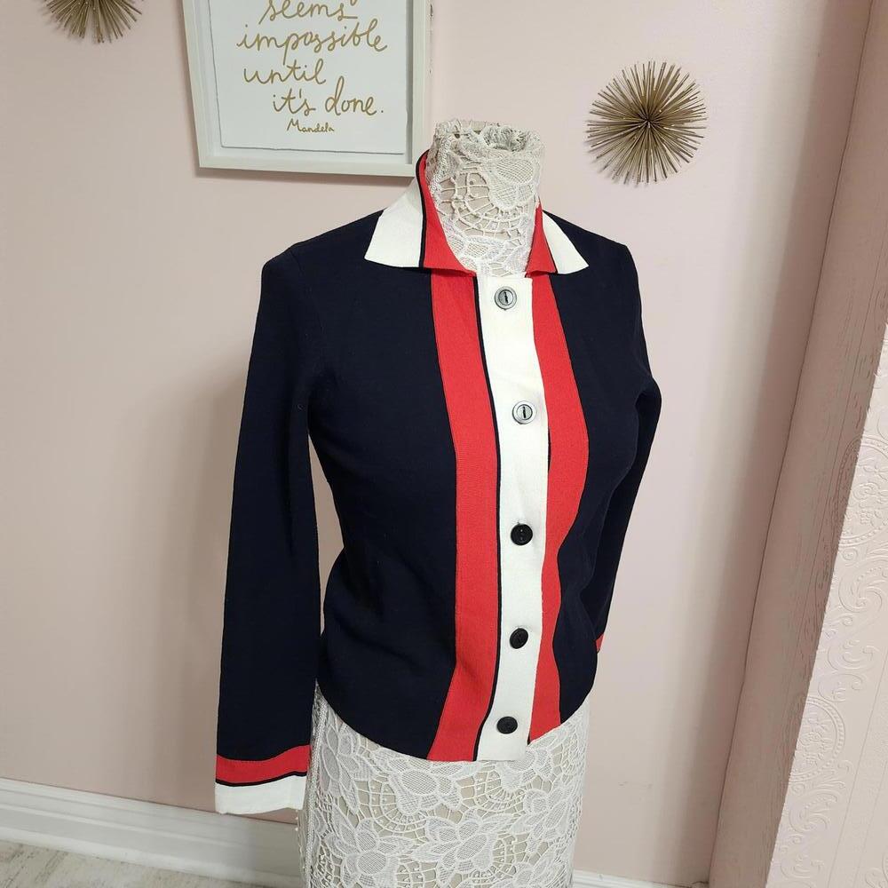 LKNW Brooks Brothers red white blue Sweater S  EEE21